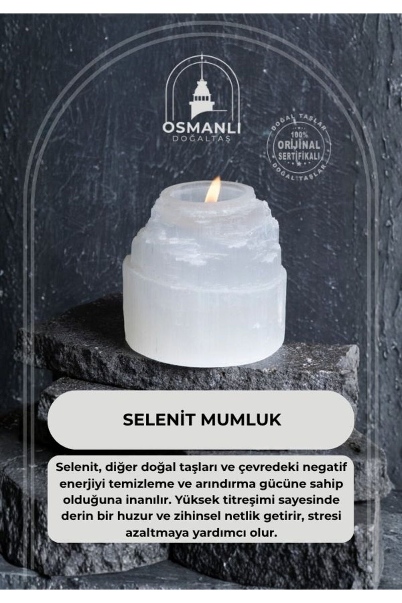 Sertifikalı Selenit Mumluk