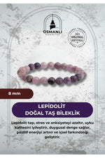 Lepidolit 8mm Doğal Taş Bileklik