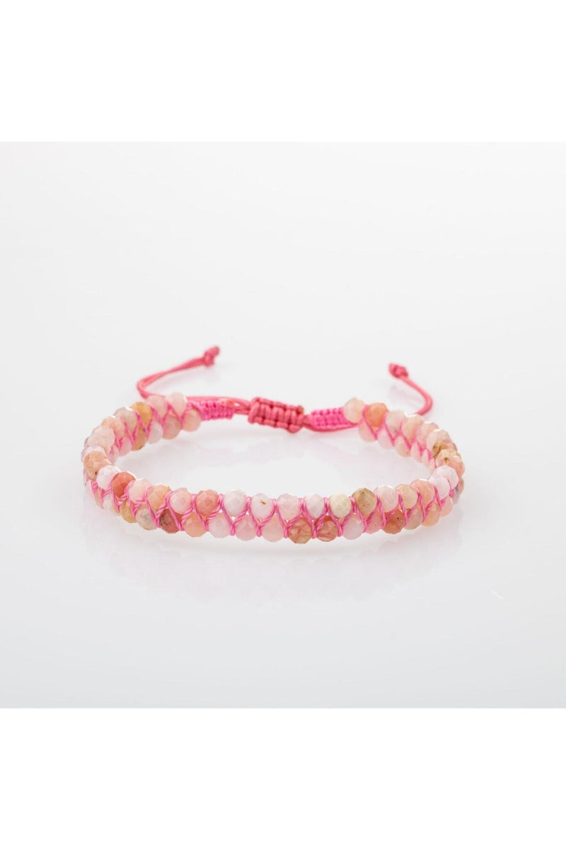 Opal Pembe 3-4mm Çift Sıra Doğal Taş Bileklik