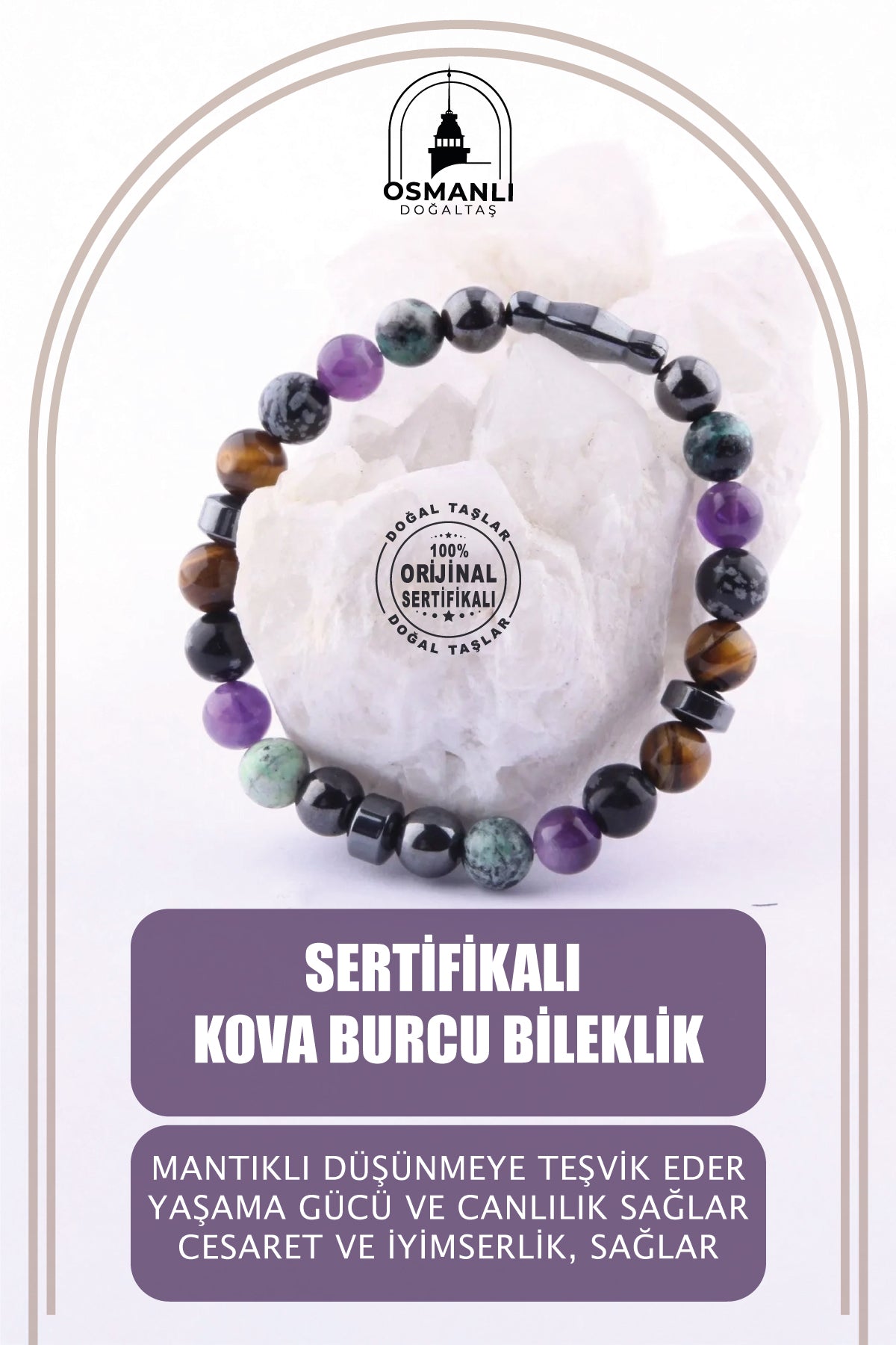 Sertifikalı Kova Burcu Bileklik