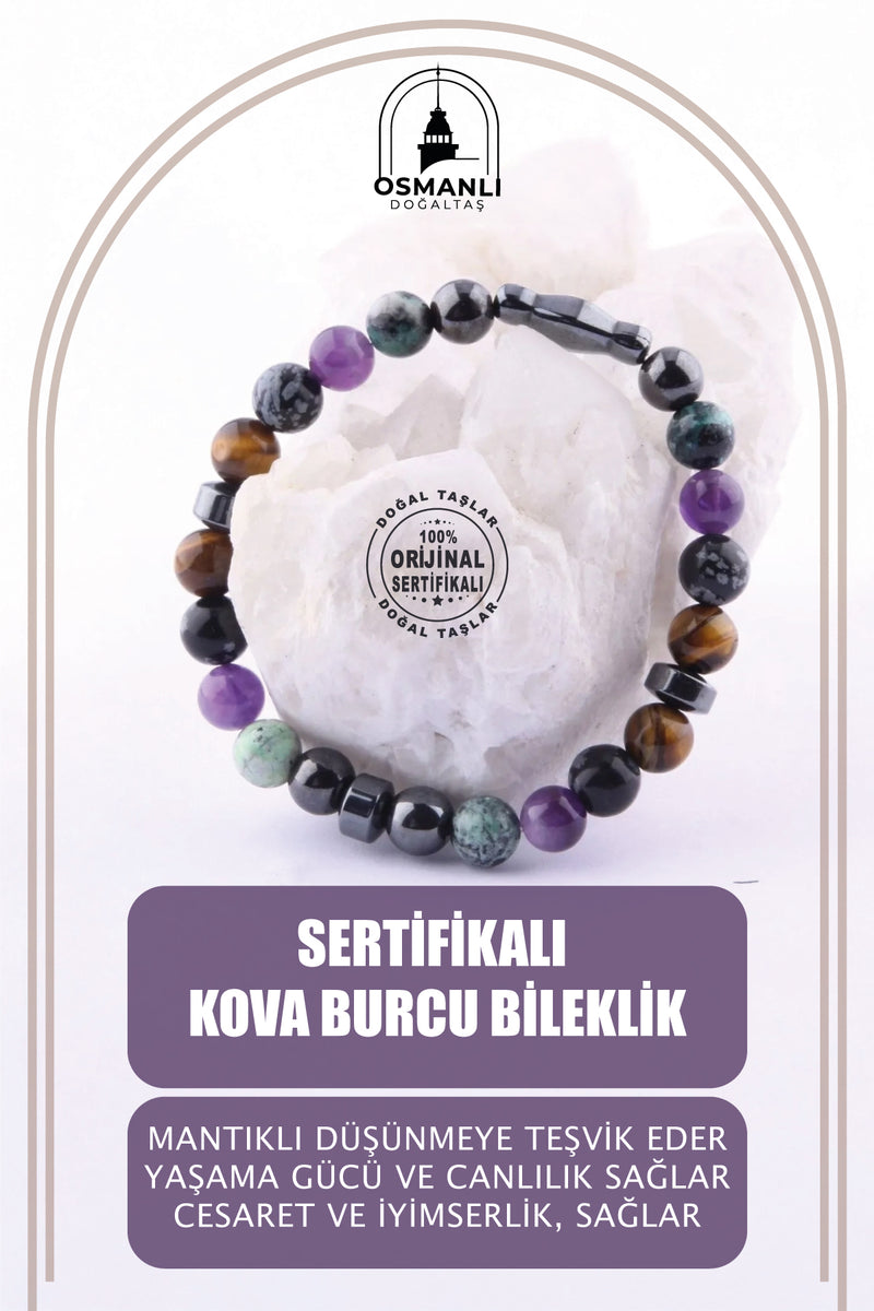 Sertifikalı Kova Burcu Bileklik B055