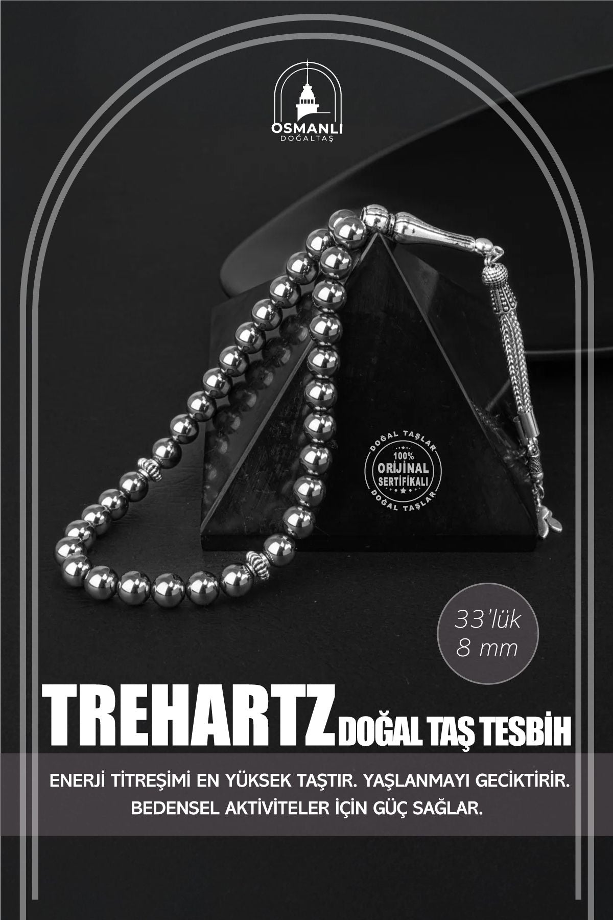 Trehartz Doğal Taş Tesbih 33lük - 8mm