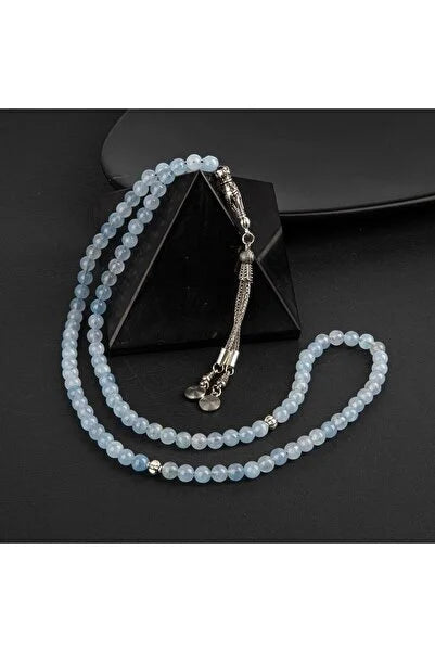 Akuamarin Doğal Taş Tesbih 99luk - 6mm