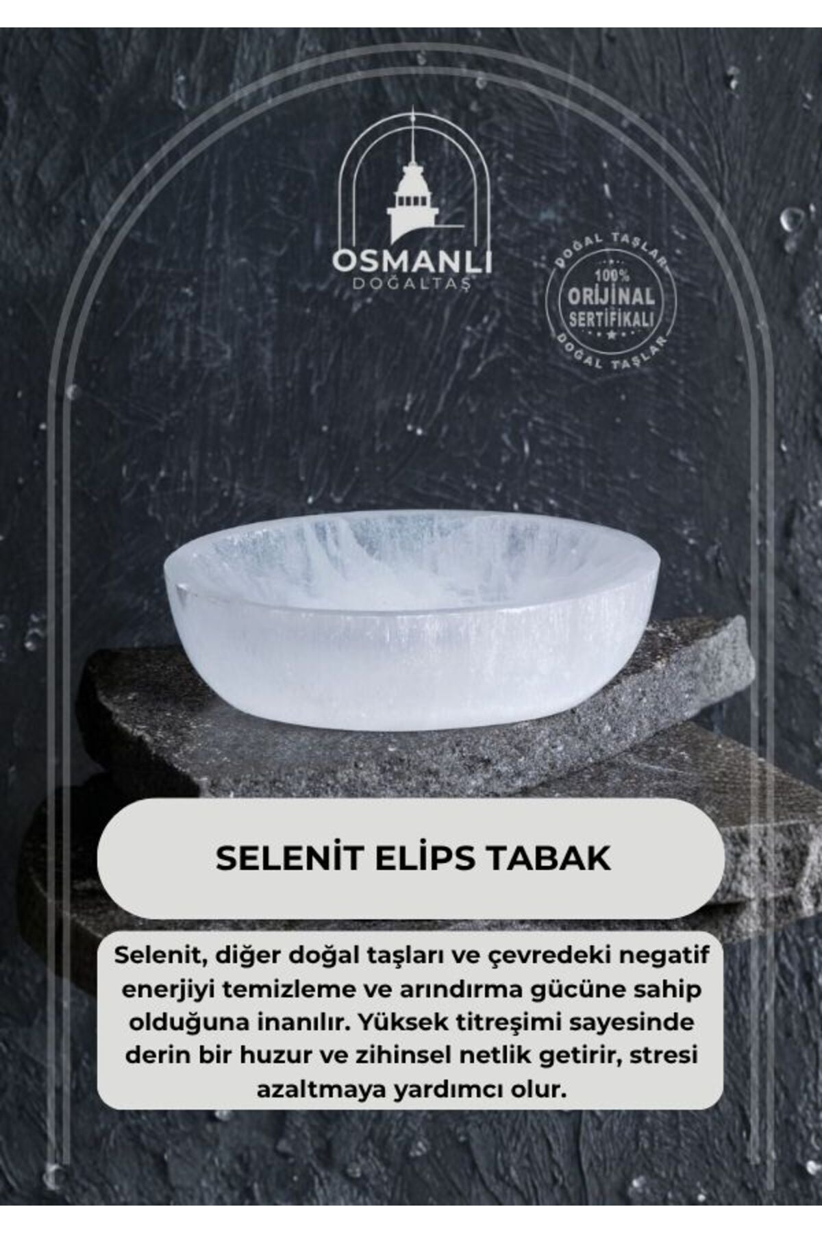 Sertifikalı Selenit Elips Tabak no.5