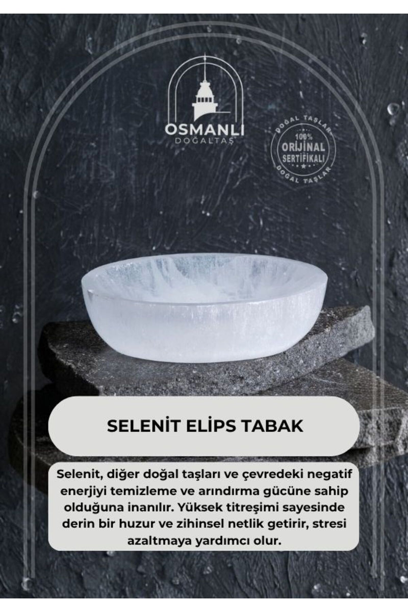 Sertifikalı Selenit Elips Tabak no.5