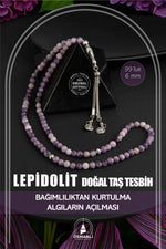 Lepidolit Doğal Taş Tesbih 99luk - 6mm