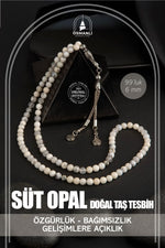 Süt Opal Doğal Taş Tesbih 99luk - 6mm