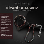 Ruby Kiyanit-Dragon Jasper Doğal Taş Tesbih Bileklik Seti