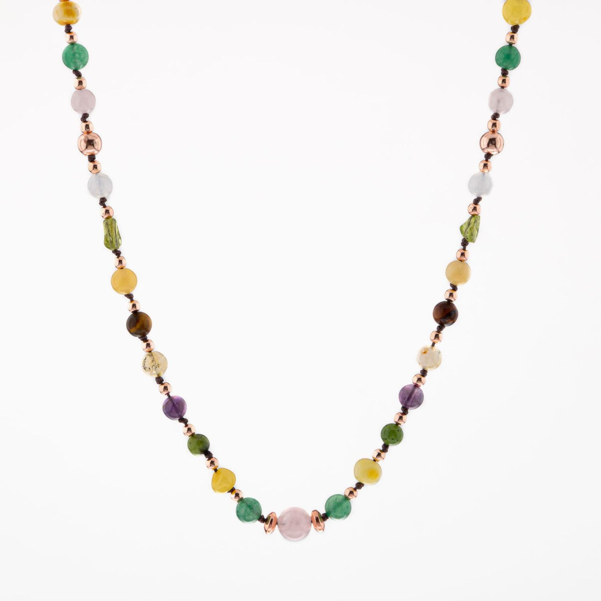 Anne Kolye Doğal Taş Selenit-Hematit-Kalsit-Kaplan Gözü-Sitrin-Ametist-Yeşim-Kehribar-Aventurin-Pembe Kuvars-Zebercet-Pembe Kuvars