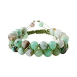 Krizopras 8mm Çift Sıra Makrome Doğal Taş Bileklik