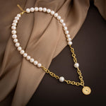 Lapis Lazuli Taşlı İnci Doğal Taş Gümüş Doc Zincir Tasarım Kolye