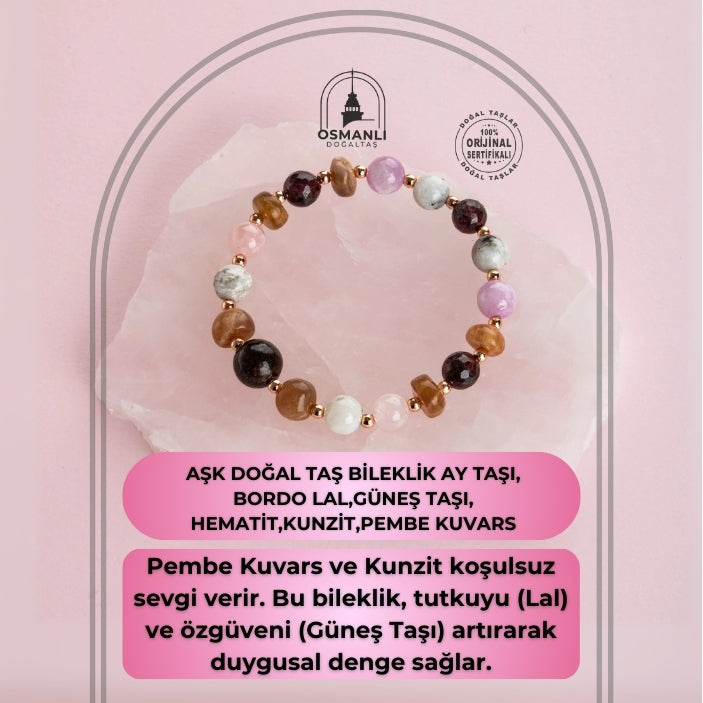 Aşk Doğal Taş Bileklik