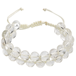 Kristal Kuvars 8mm Çift Sıra Makrome Doğal Taş Bileklik