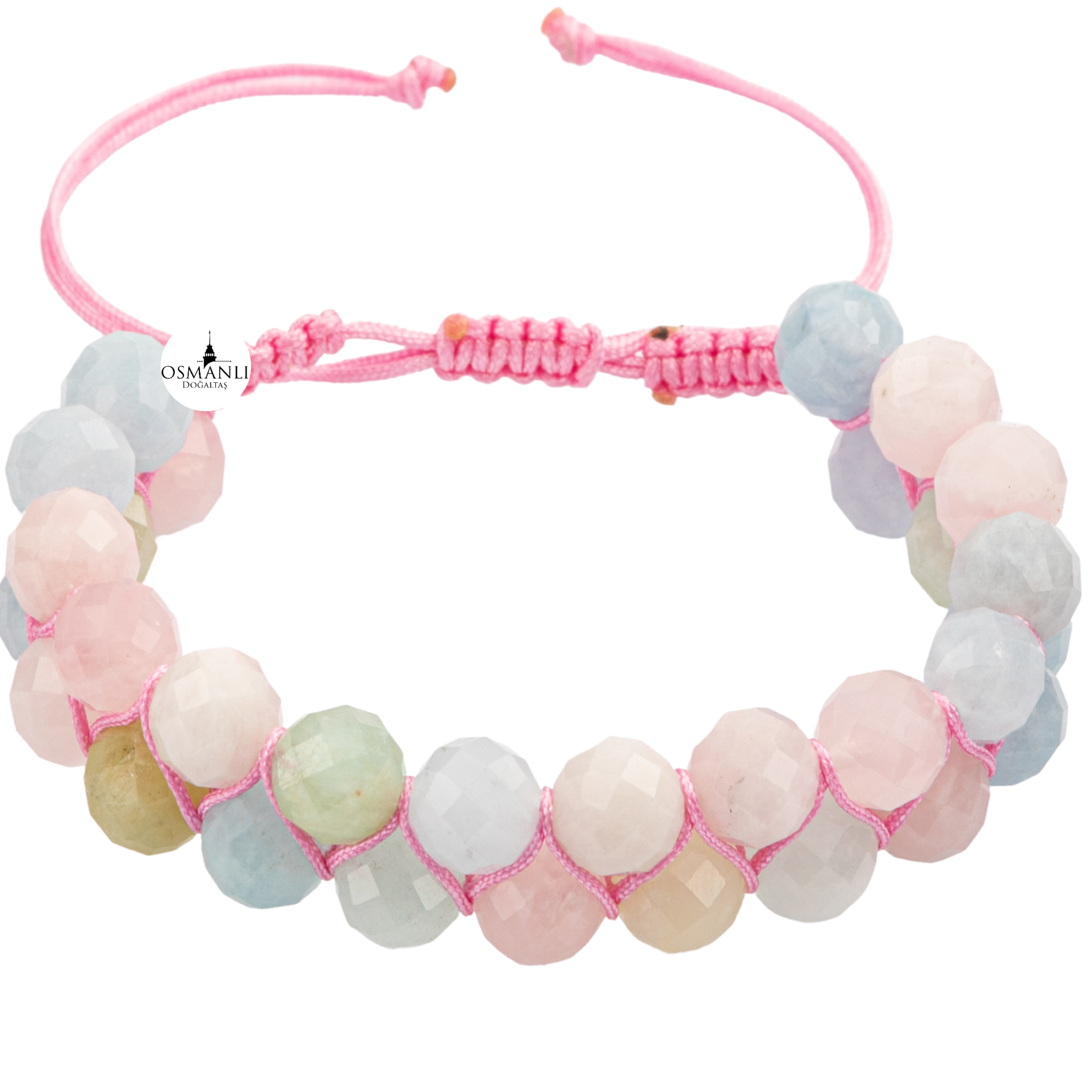 Helidor 8mm Çift Sıra Makrome Doğal Taş Bileklik