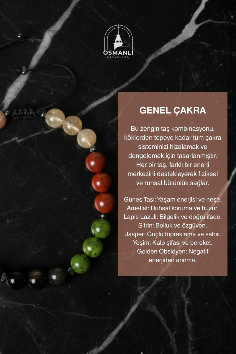 Sertifikalı Çakra Doğal Taş Makrome Bileklik