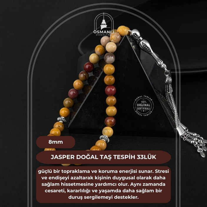 Jasper Doğal Taş Tesbih 33lük - 8mm