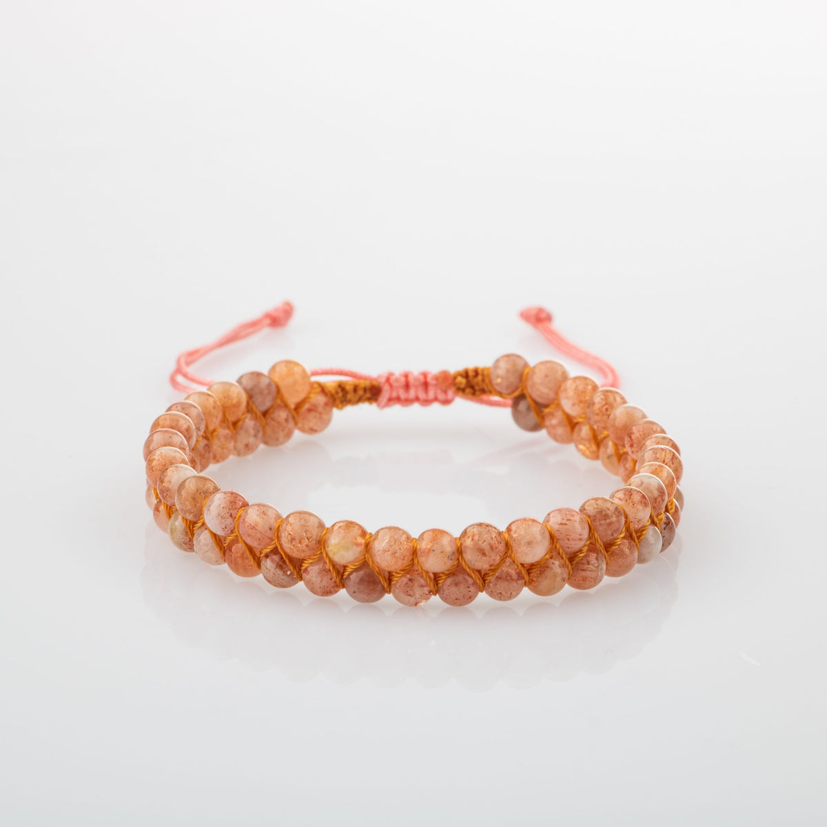 Güneş Taşı 4mm Çift Sıra Doğal Taş Bileklik