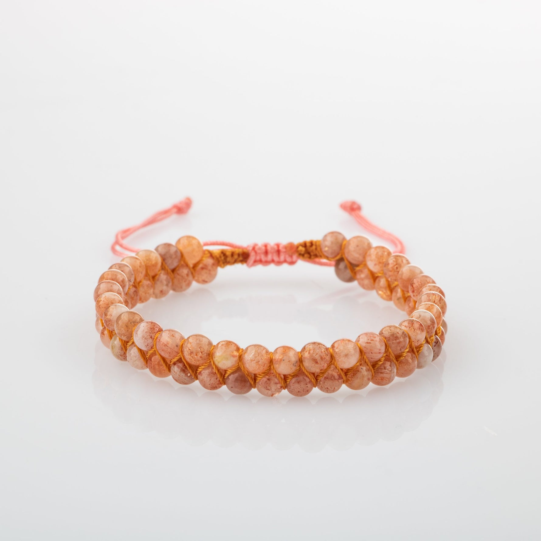 Güneş Taşı 4mm Çift Sıra Doğal Taş Bileklik