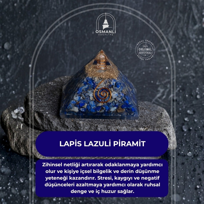 Sertifikalı Lapis lazuli Piramit