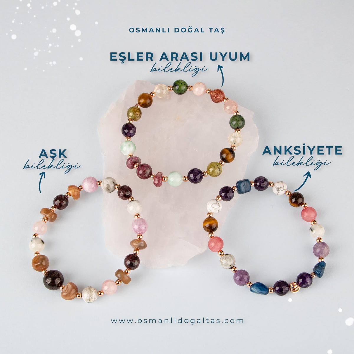 Eşler Arası Uyum Doğal Taş Bileklik