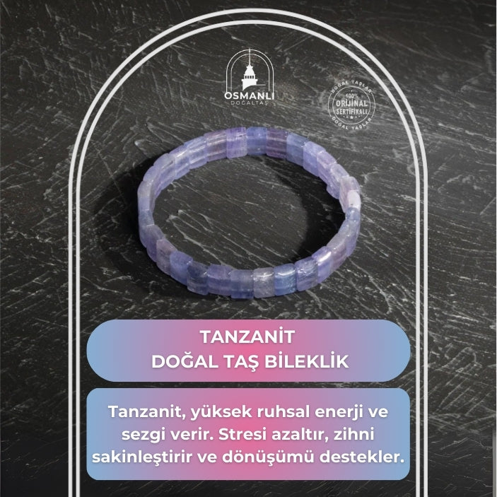 Sertifikalı Osmanlı Tanzanit Taş Bileklik – Geniş Kesim Doğal Enerji