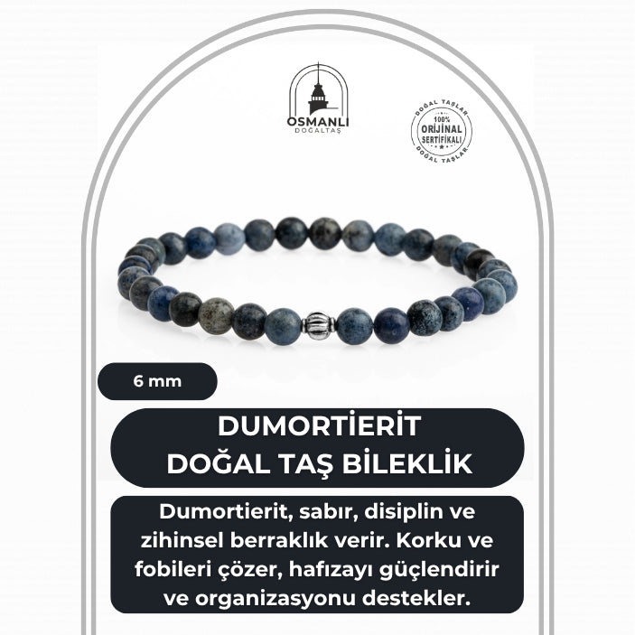 Dumortierit 6mm Doğal Taş Bileklik