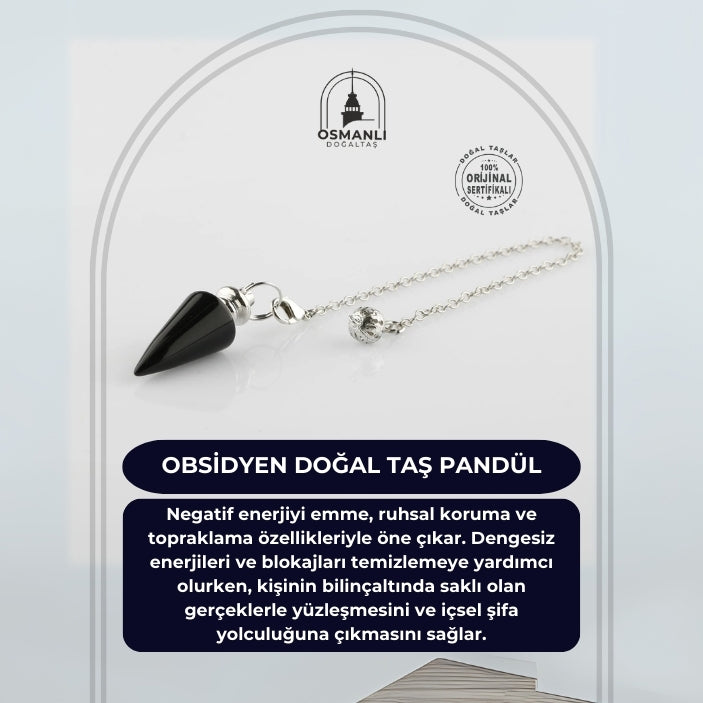 Obsidyen Doğal Taş Pandül