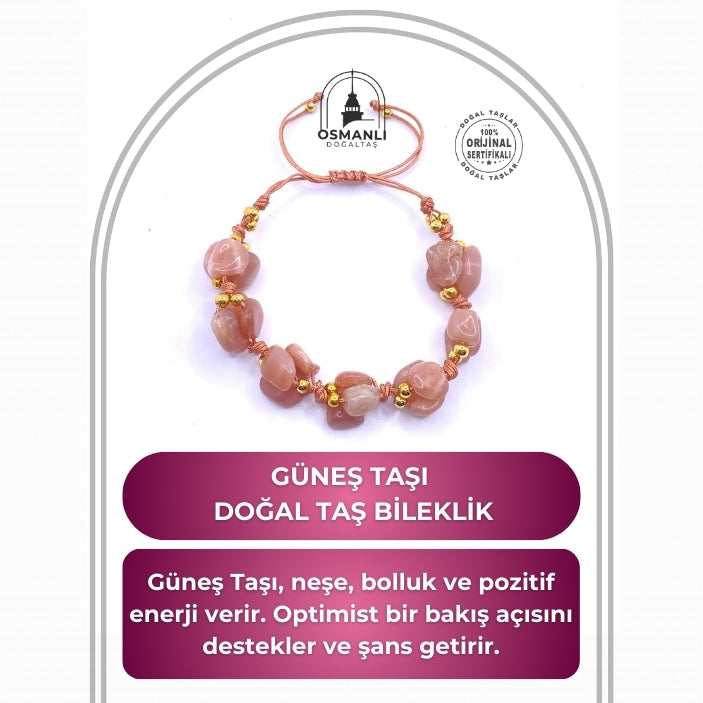 Güneş Taşı Doğal Taş Merdiven Kapama Naturel Kesim Bileklik