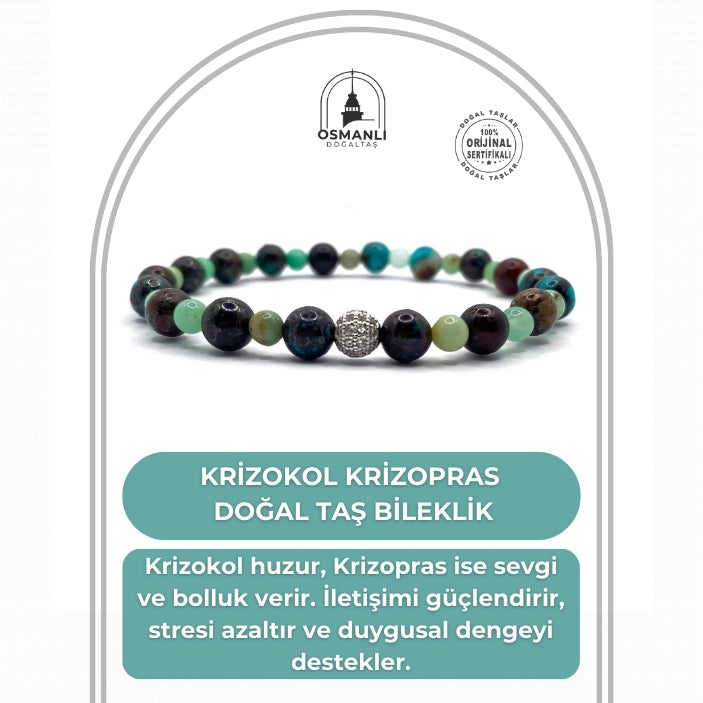 Sertifikalı Hakiki Krizokol Krizopras Doğal Taş Misinalı Bileklik