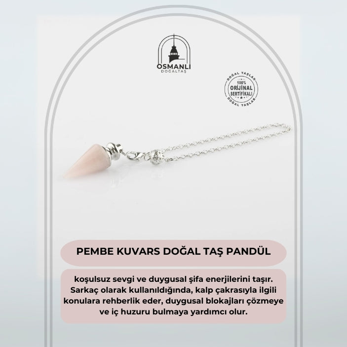 Pembe Kuvars Doğal Taş Pandül