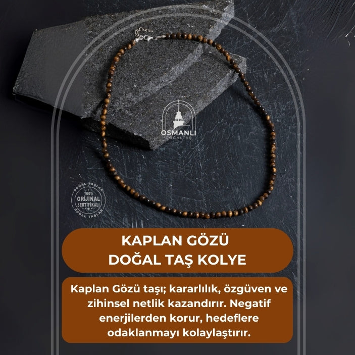 Sertifikalı Kaplan Gözü Doğal Taş Kolye