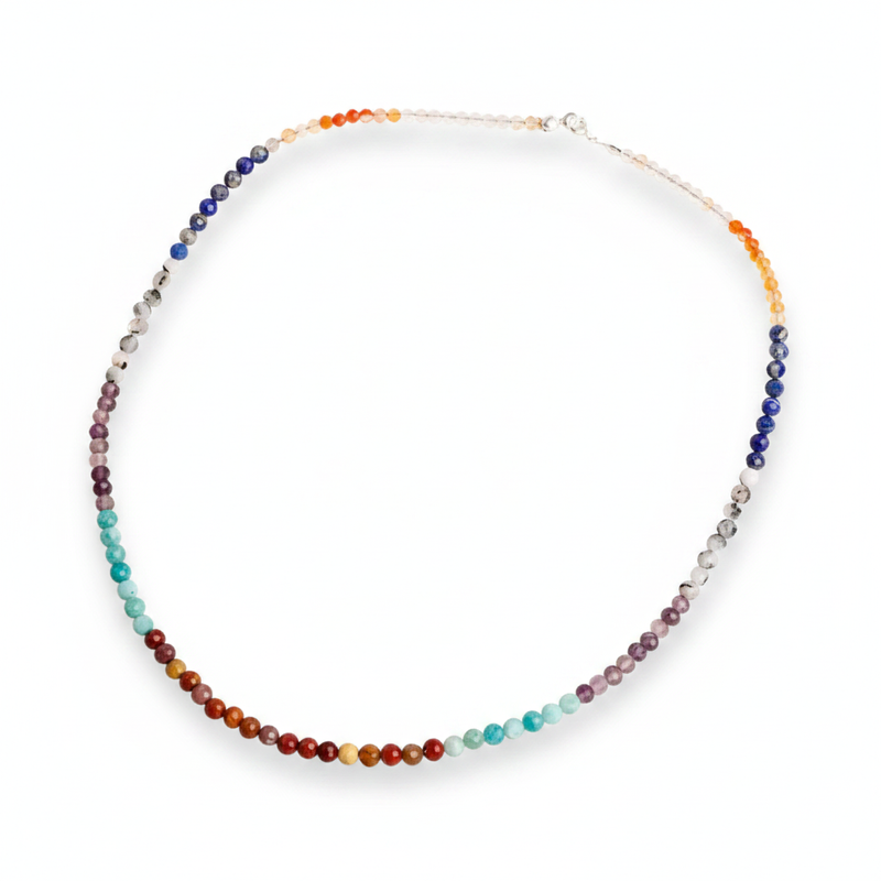 Çakra Kolye Amazonit, Ametist, Jasper, Karnelyan Akik, Lapis Lazuli