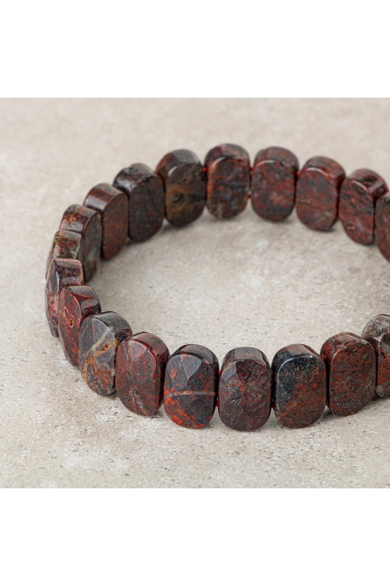 Dragon Jasper Doğal Taş Geniş Kesim Bileklik