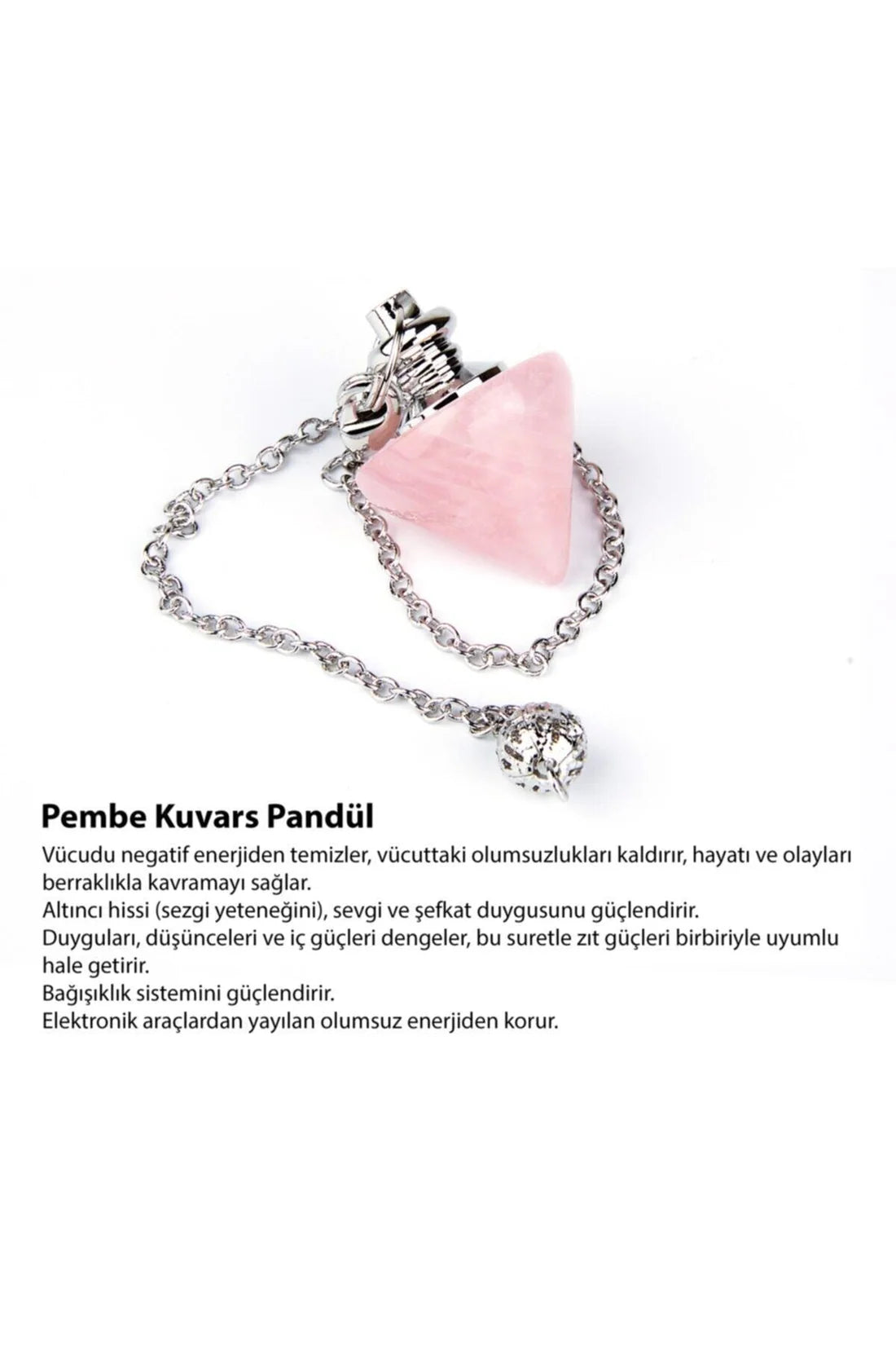 Osmanlı Doğal Taş Sertifikalı Pembe Kuvars Pandül