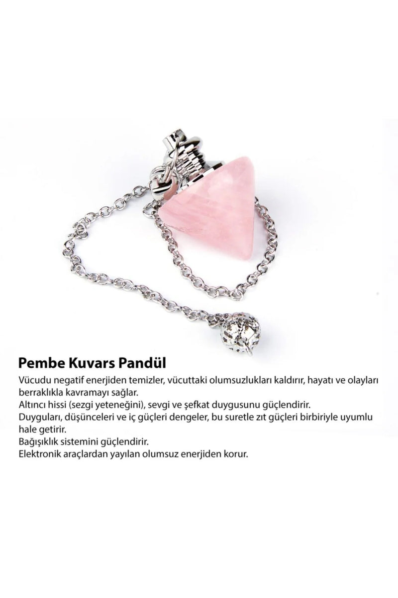 Osmanlı Doğal Taş Sertifikalı Pembe Kuvars Pandül