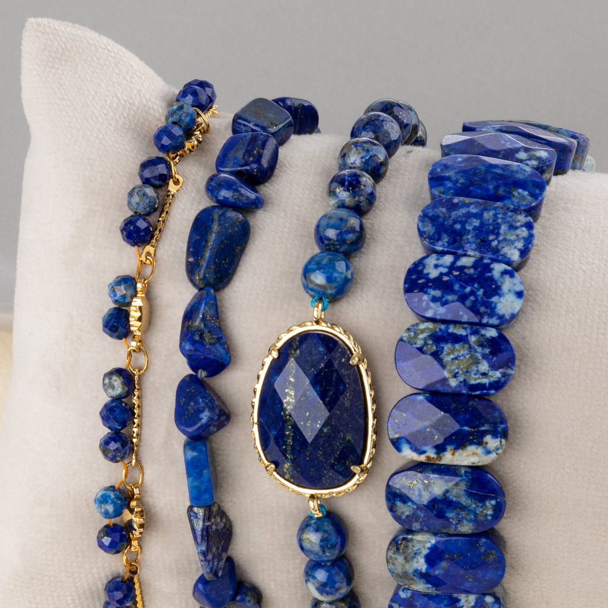 Lapis Lazuli Doğal Taş Kadın Bileklik Seti