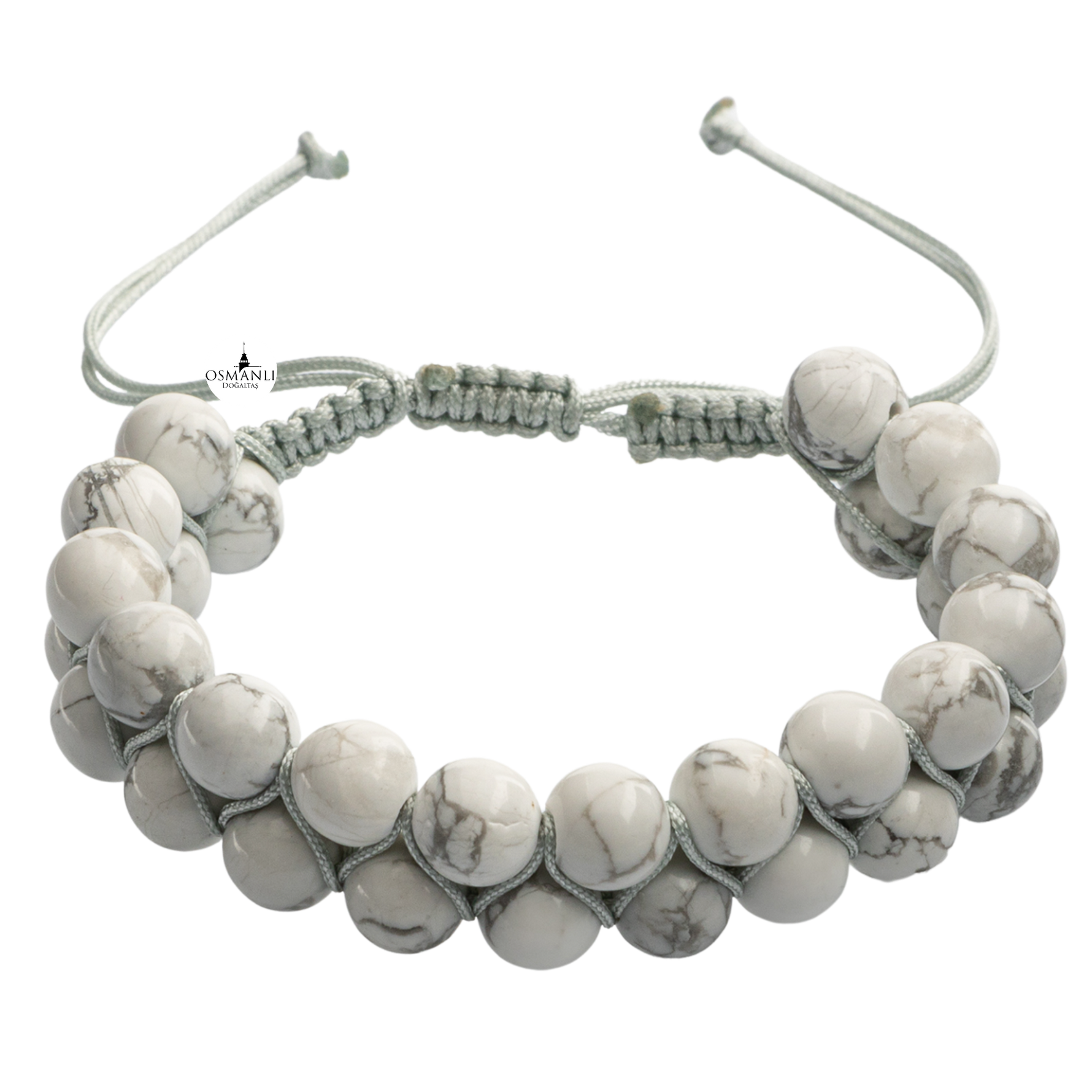 Havlit 8mm Çift Sıra Makrome Doğal Taş Bileklik