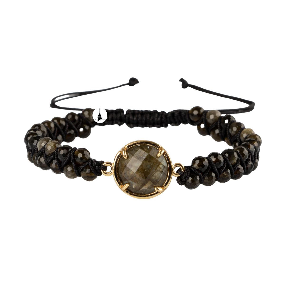 Obsidyen Doğal Taş Makrome Bileklik