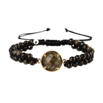 Obsidyen Doğal Taş Makrome Bileklik