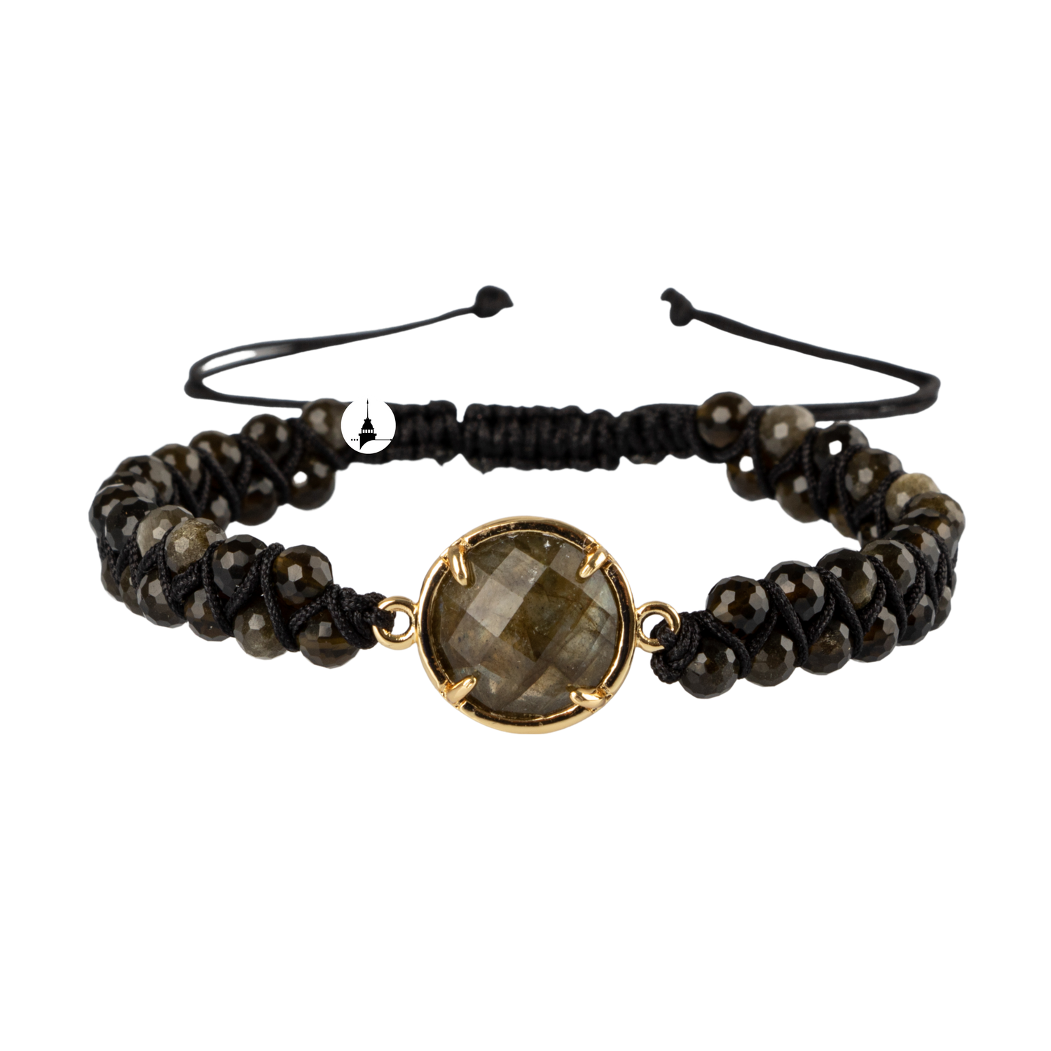 Obsidyen Doğal Taş Makrome Bileklik