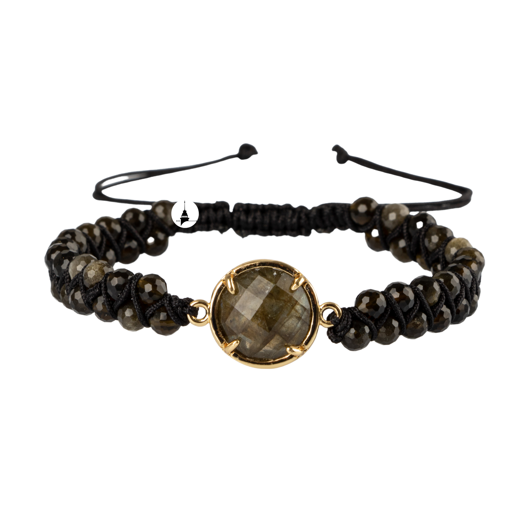 Obsidyen Doğal Taş Makrome Bileklik