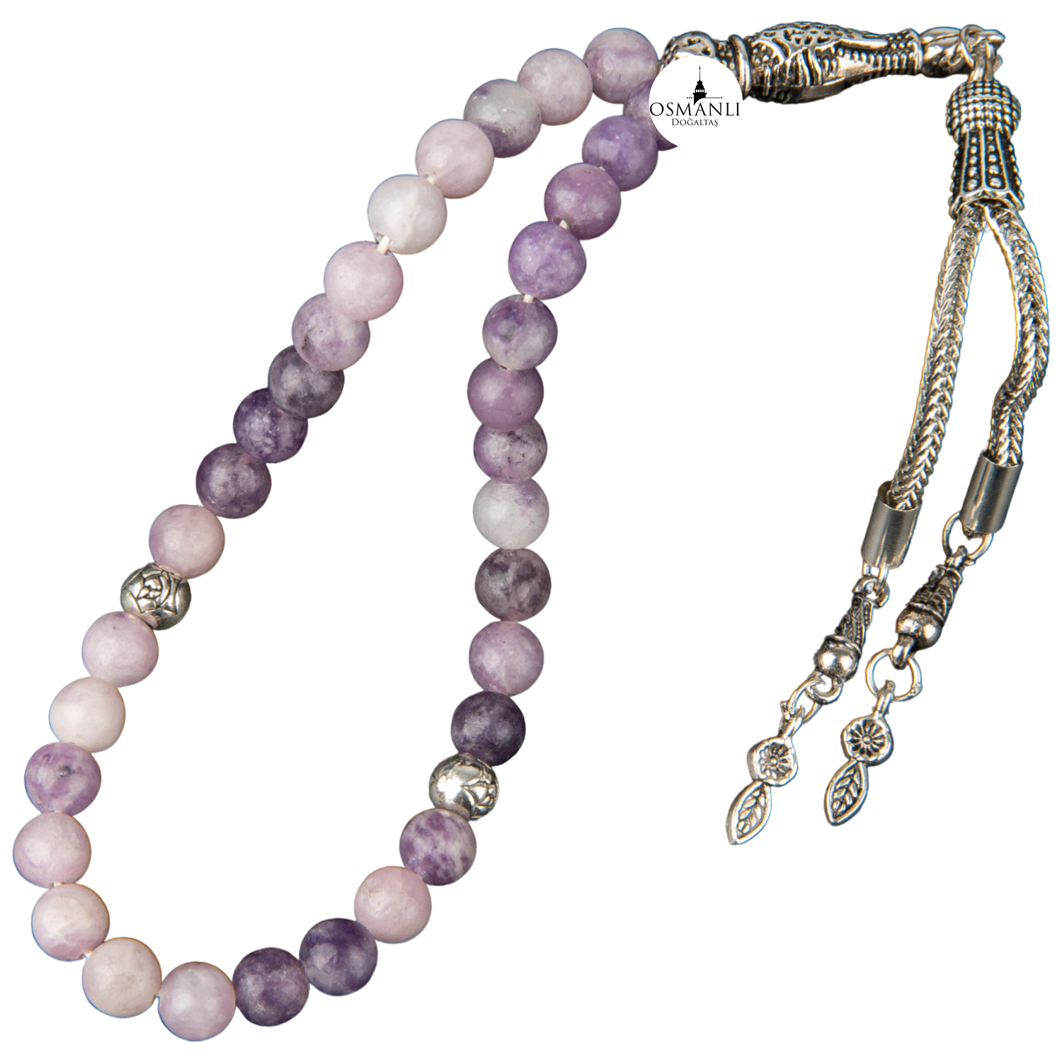 Lepidolit Doğal Taş Tesbih 33lük - 6mm