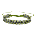 Zebercet-Hematit Doğal Taş Erkek Makrome Bileklik