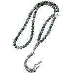 Yosunlu Akik Doğal Taş Tesbih 99luk - 6mm