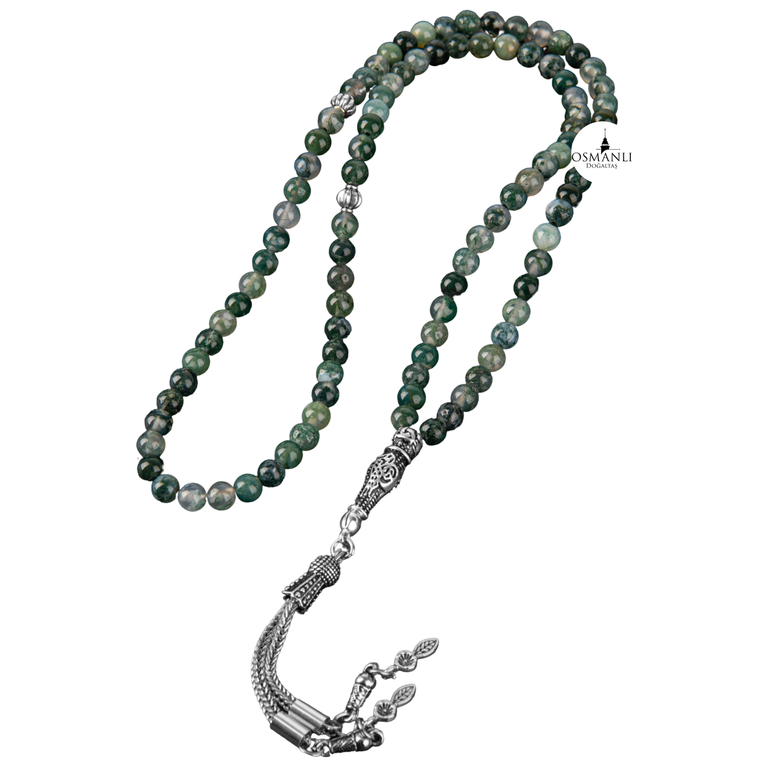 Yosunlu Akik Doğal Taş Tesbih 99luk - 6mm