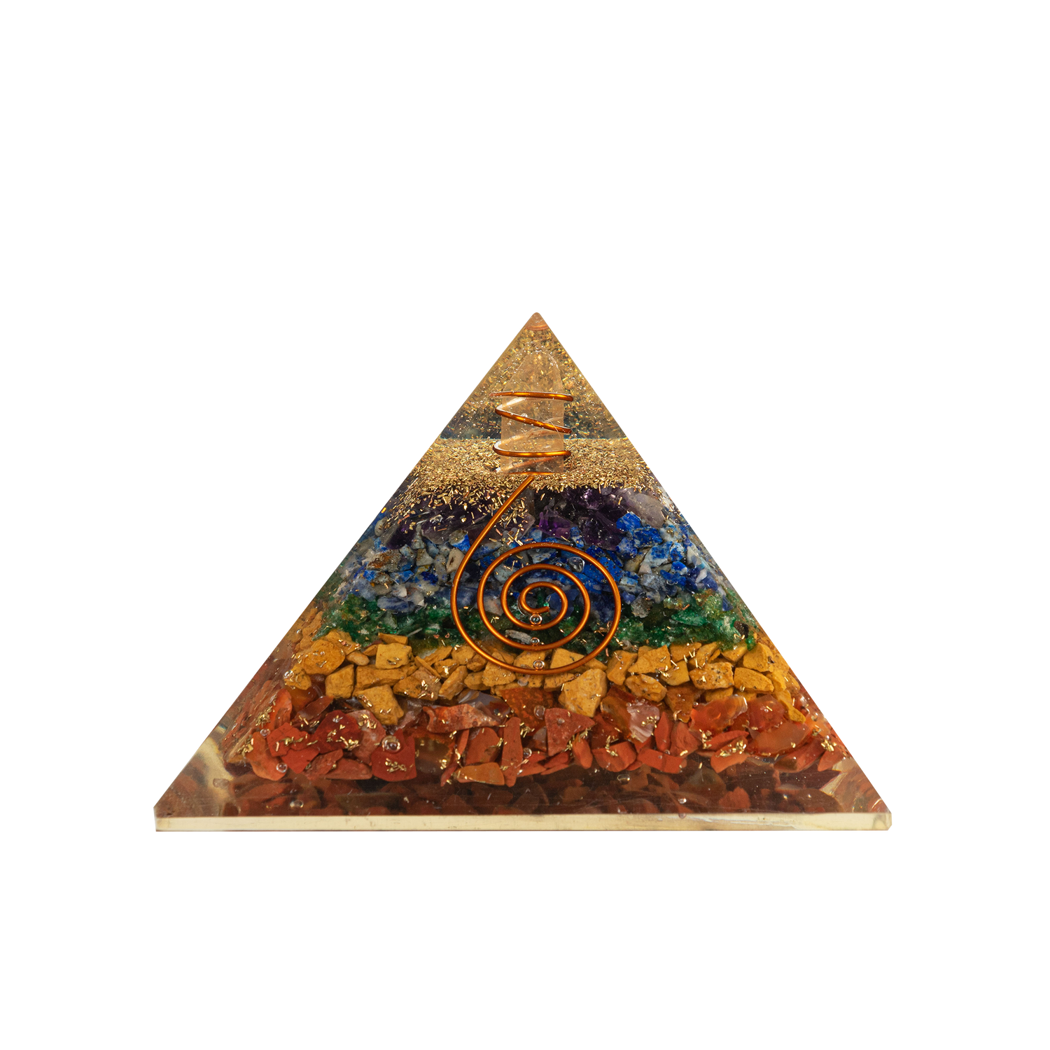 Çakra Doğal Taş Organit Piramit - 9cm