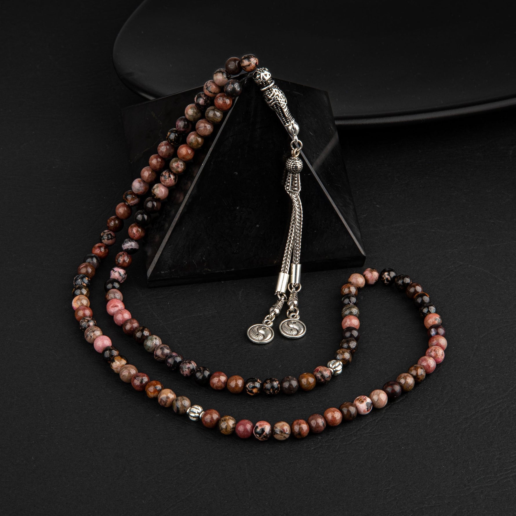 Rodonit Doğal Taş Tesbih 99luk - 6mm