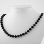 Nuummite 8 mm Düğümlü Doğal Taş Kolye