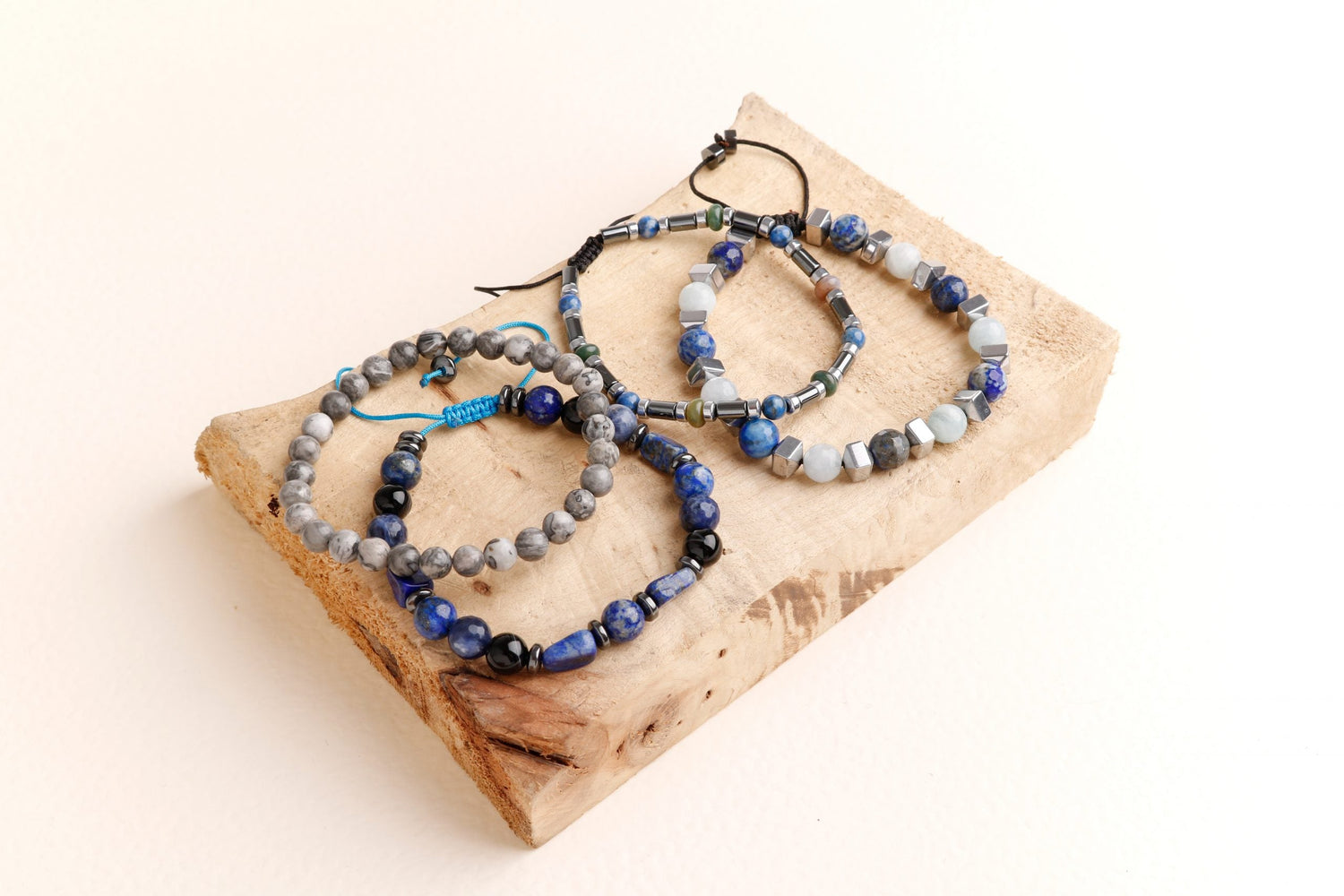 Hematit-Lapis-Jasper Erkek Doğal Taş Bileklik Seti