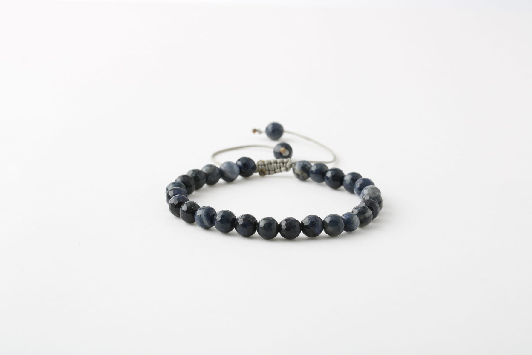 Dumortierit 6mm Merdiven Kapama Doğal Taş Bileklik